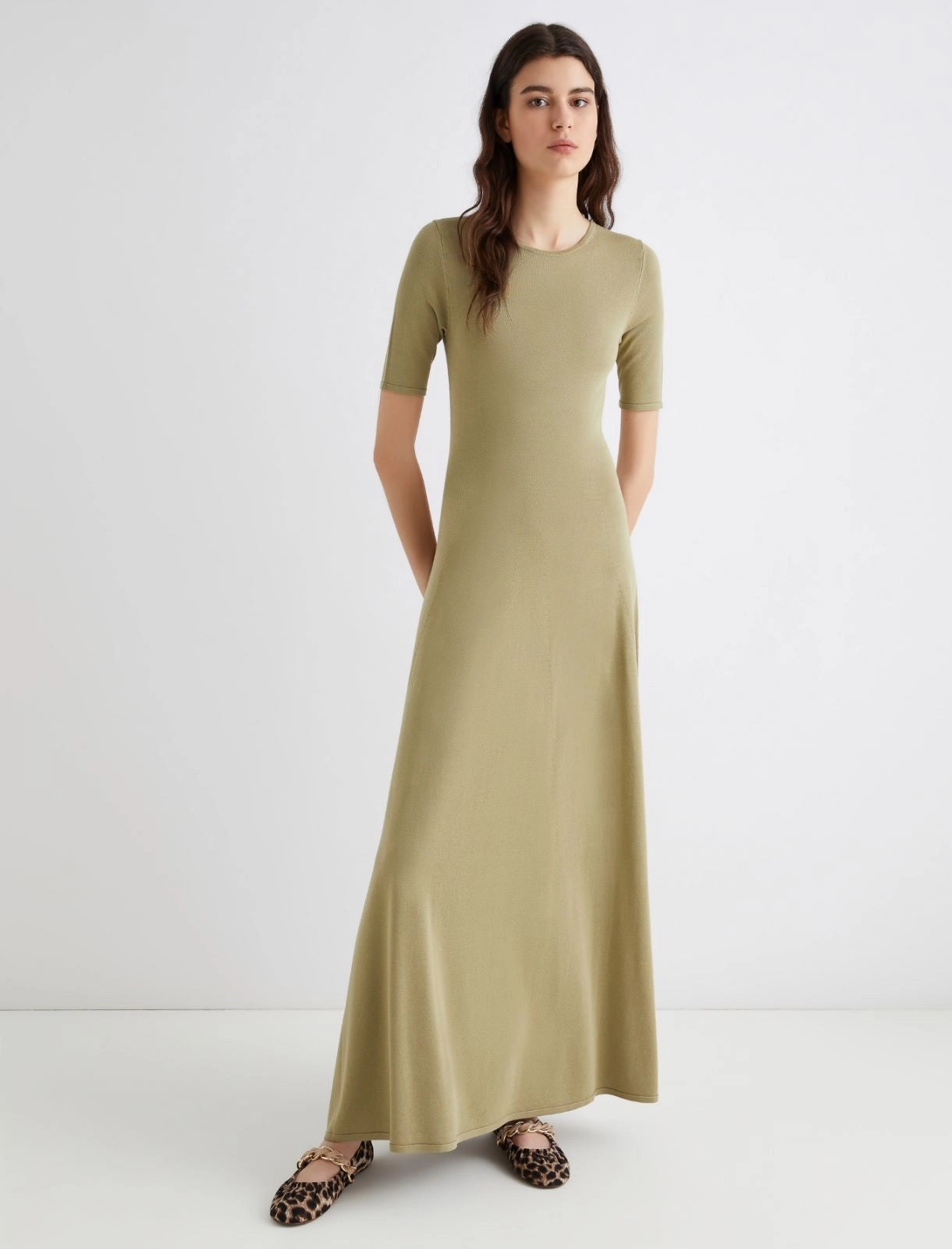 SAVINA - Viscose calf-length dress