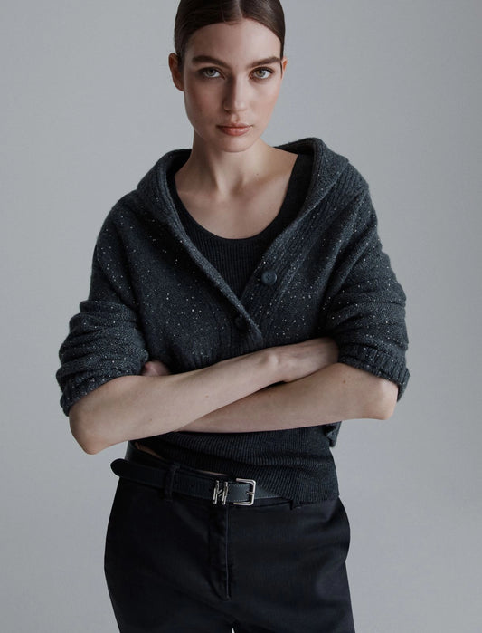 ZAMBIA - Sequinned cashmere-blend cardigan