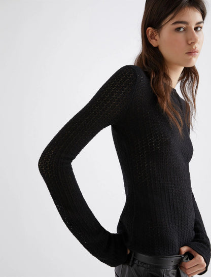 OLIVA - Lace-knit cotton sweater