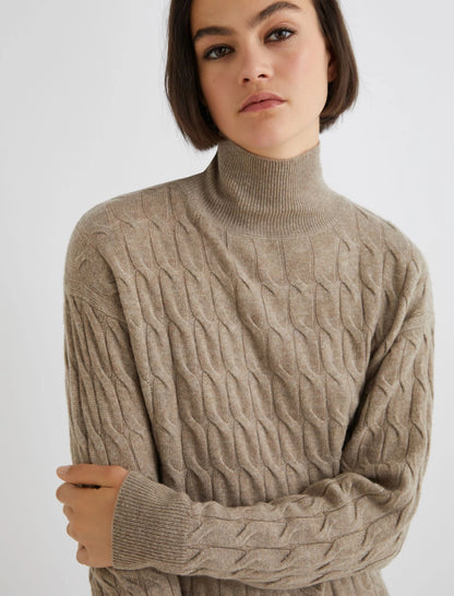 AEREO - Wool and cashmere mock polo-neck sweater