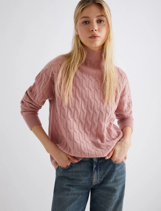 AEREO - Wool and cashmere mock polo-neck sweater