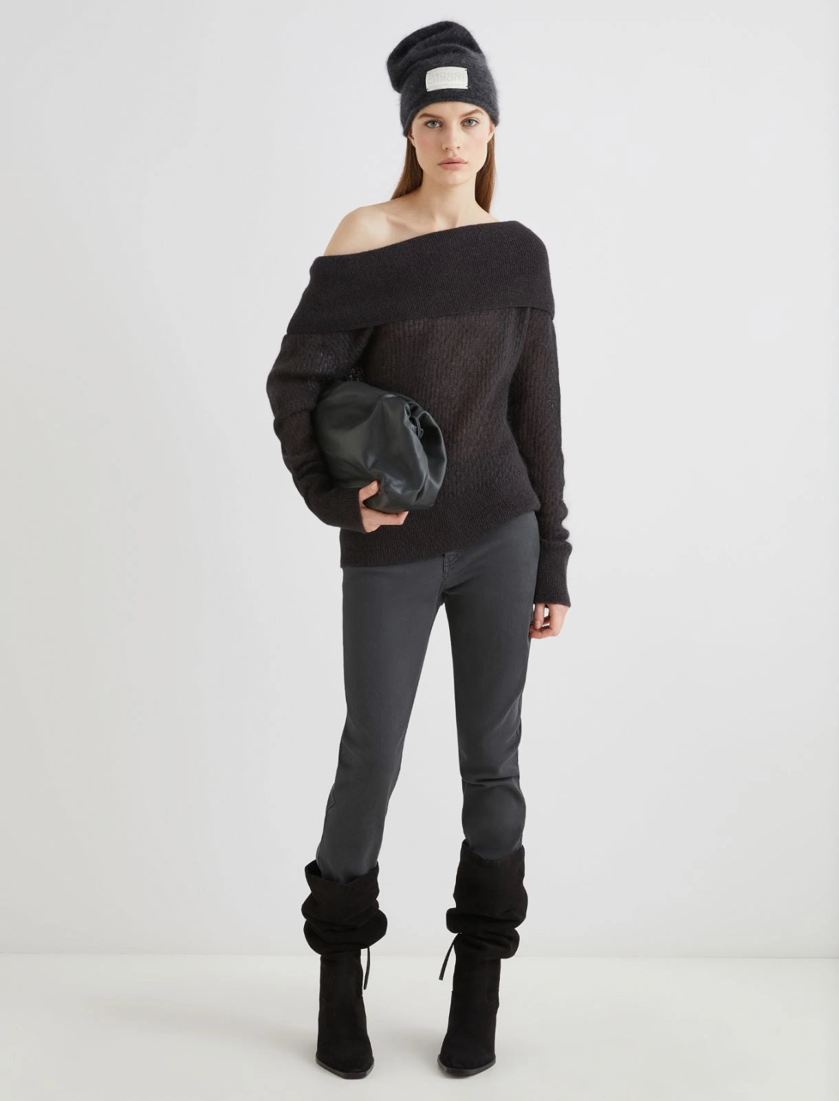 BROWN - Cowl-neck sweater