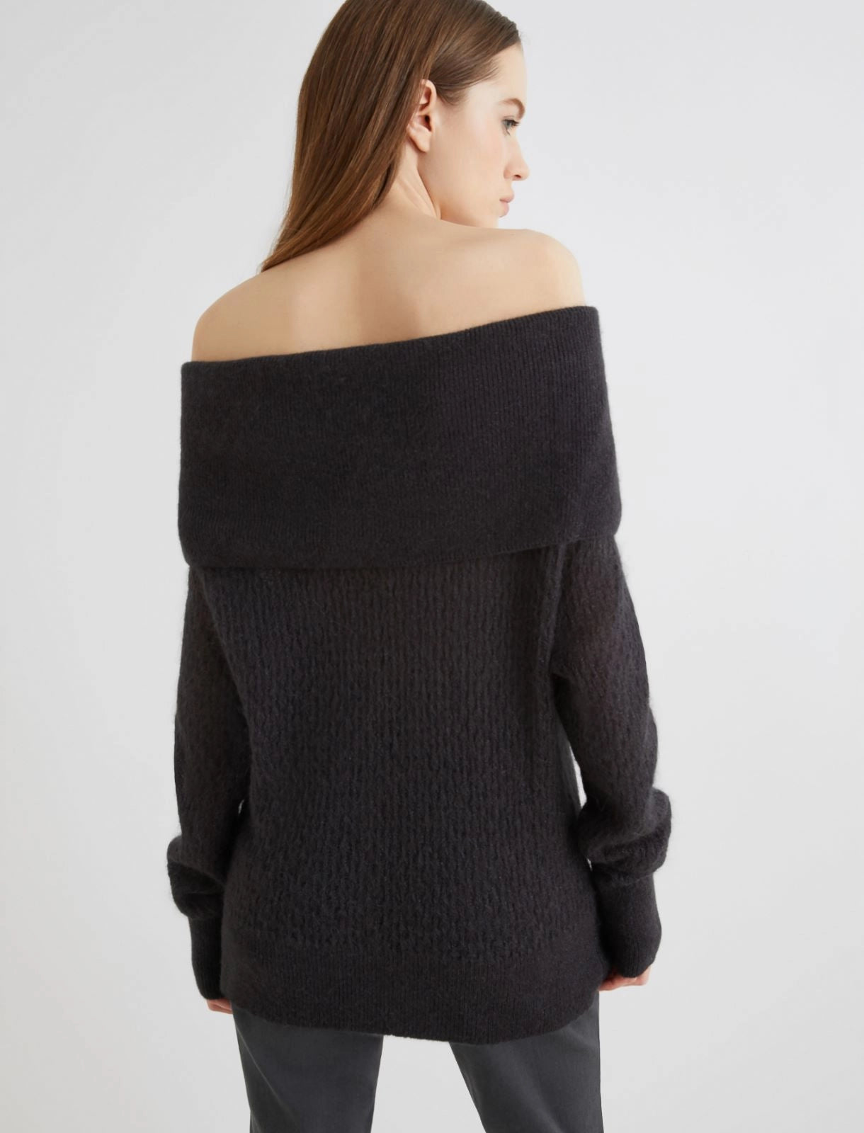 BROWN - Cowl-neck sweater