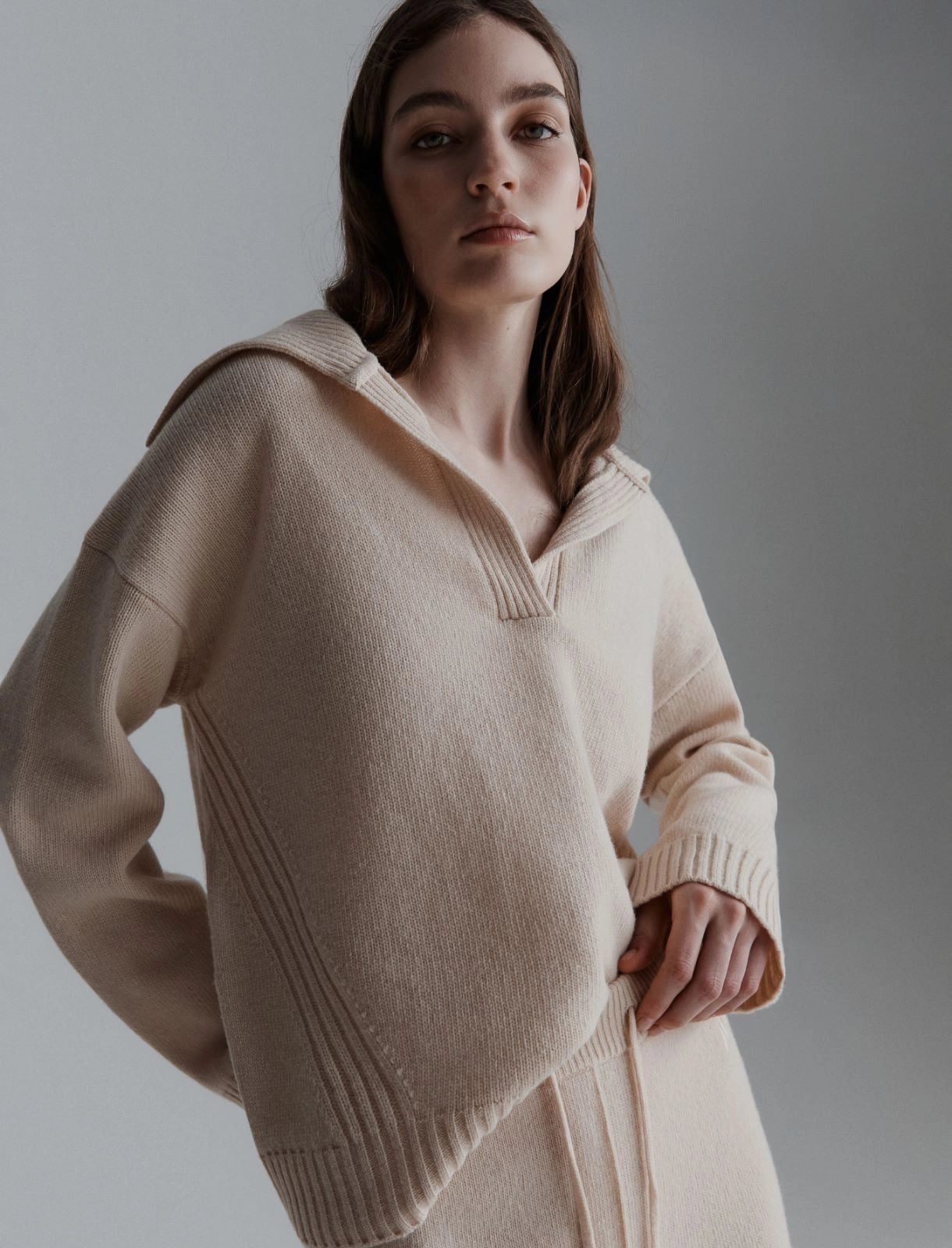 DOTTO - Boxy-fit polo-neck sweater