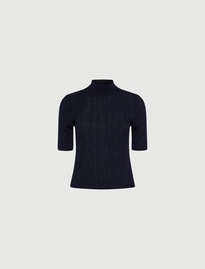 NEGELIA - Short-sleeved mock polo-neck sweater