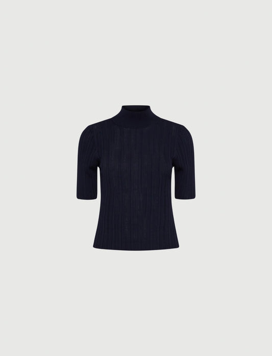 NEGELIA - Short-sleeved mock polo-neck sweater