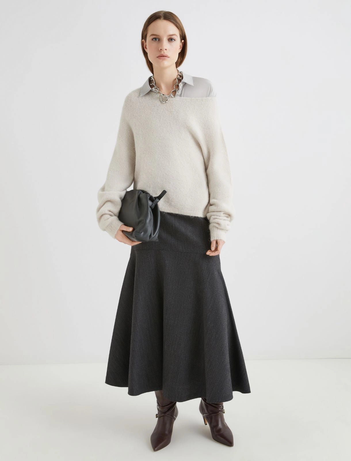 TANIA - Stretch alpaca crew-neck