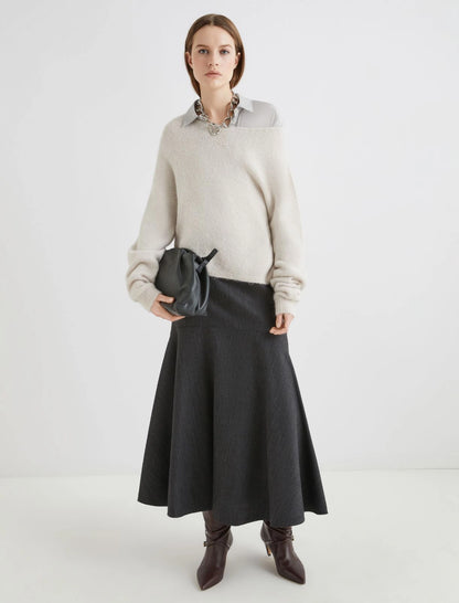 TANIA - Stretch alpaca crew-neck