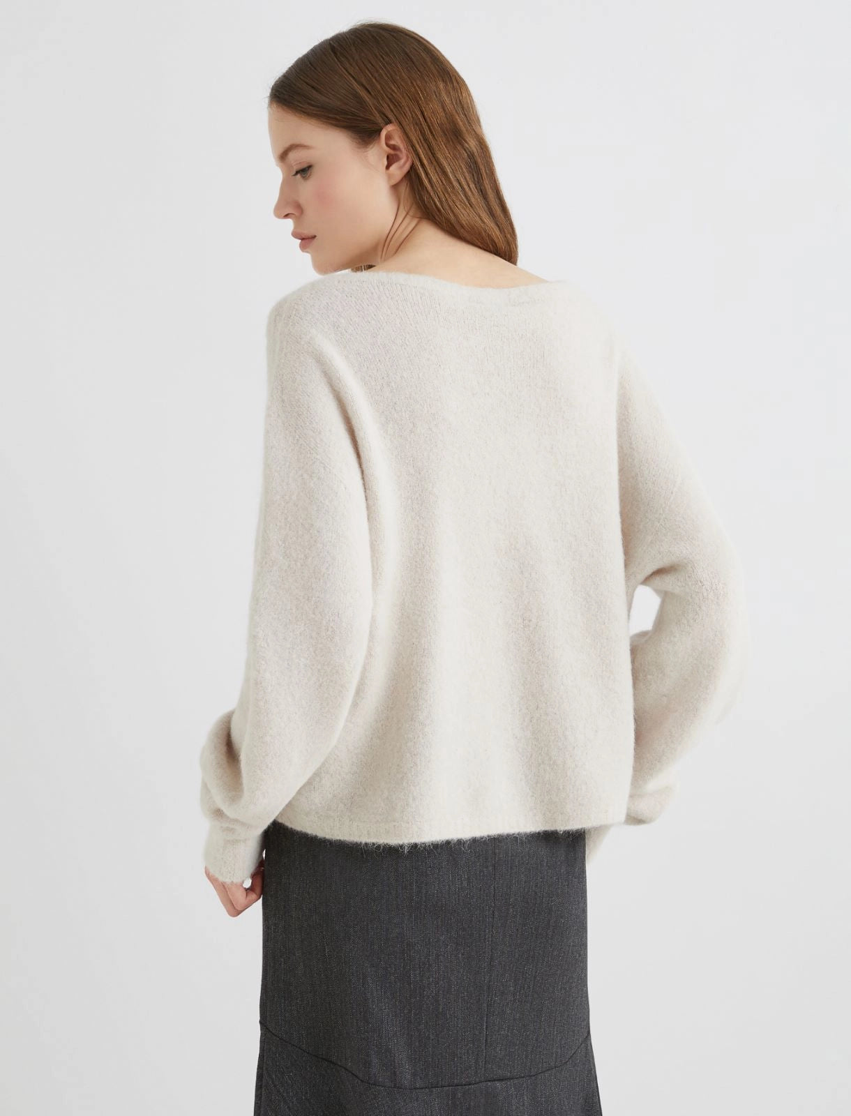 TANIA - Stretch alpaca crew-neck
