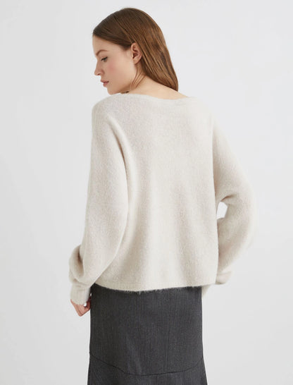TANIA - Stretch alpaca crew-neck