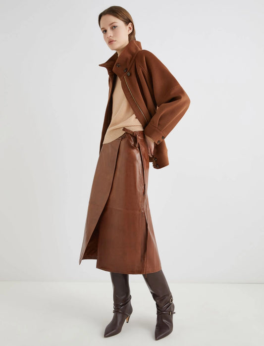 NABUCCO - Nappa leather wrap skirt