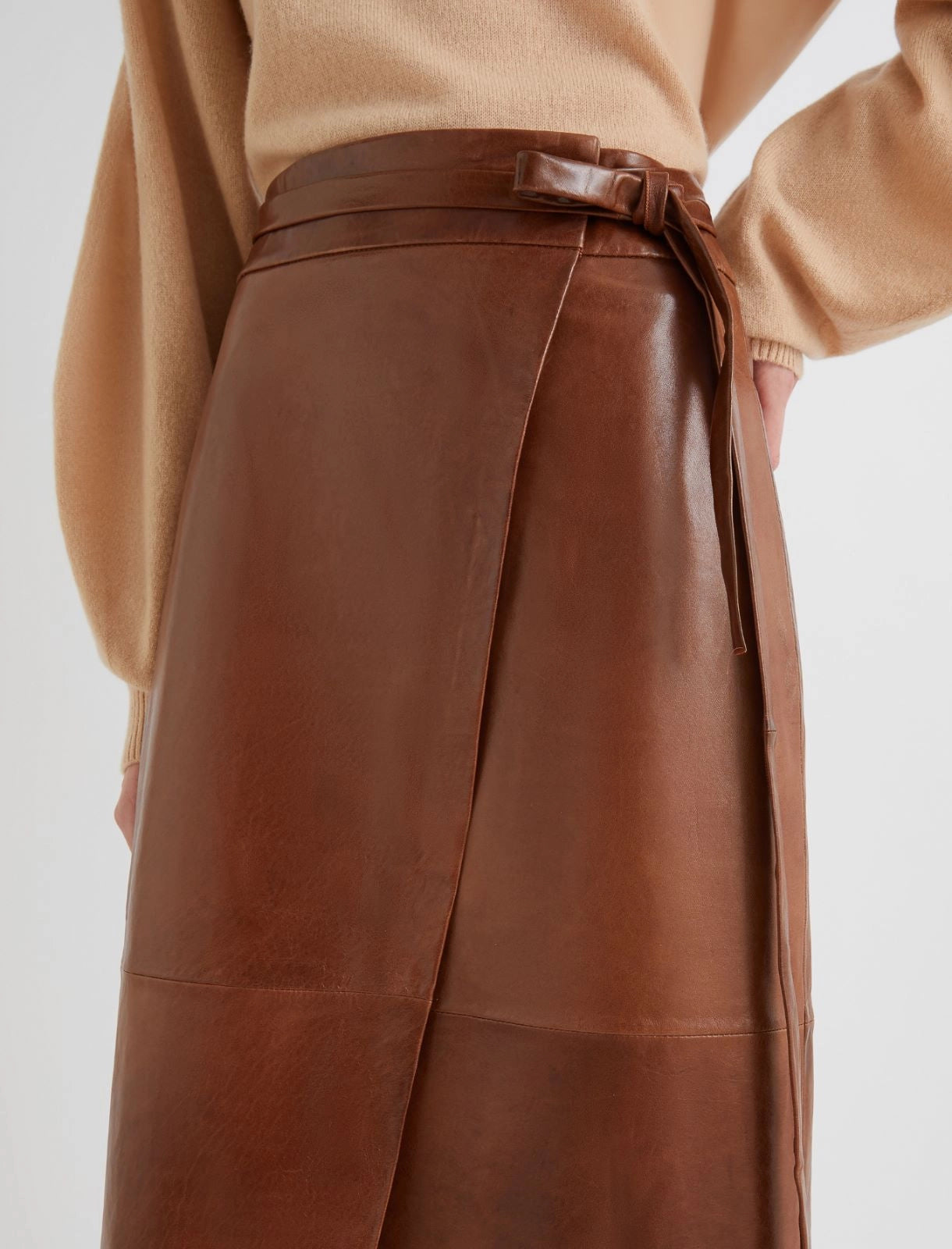 NABUCCO - Nappa leather wrap skirt