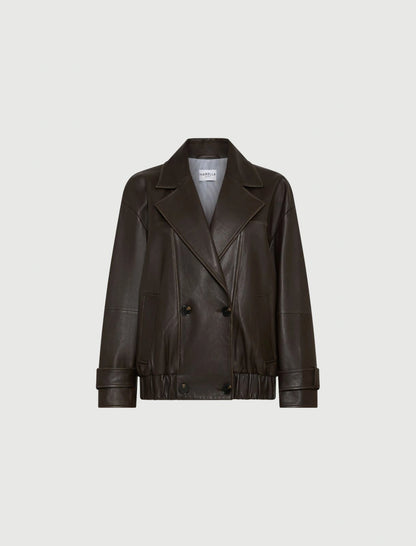 MATRAS - Leather pea coat