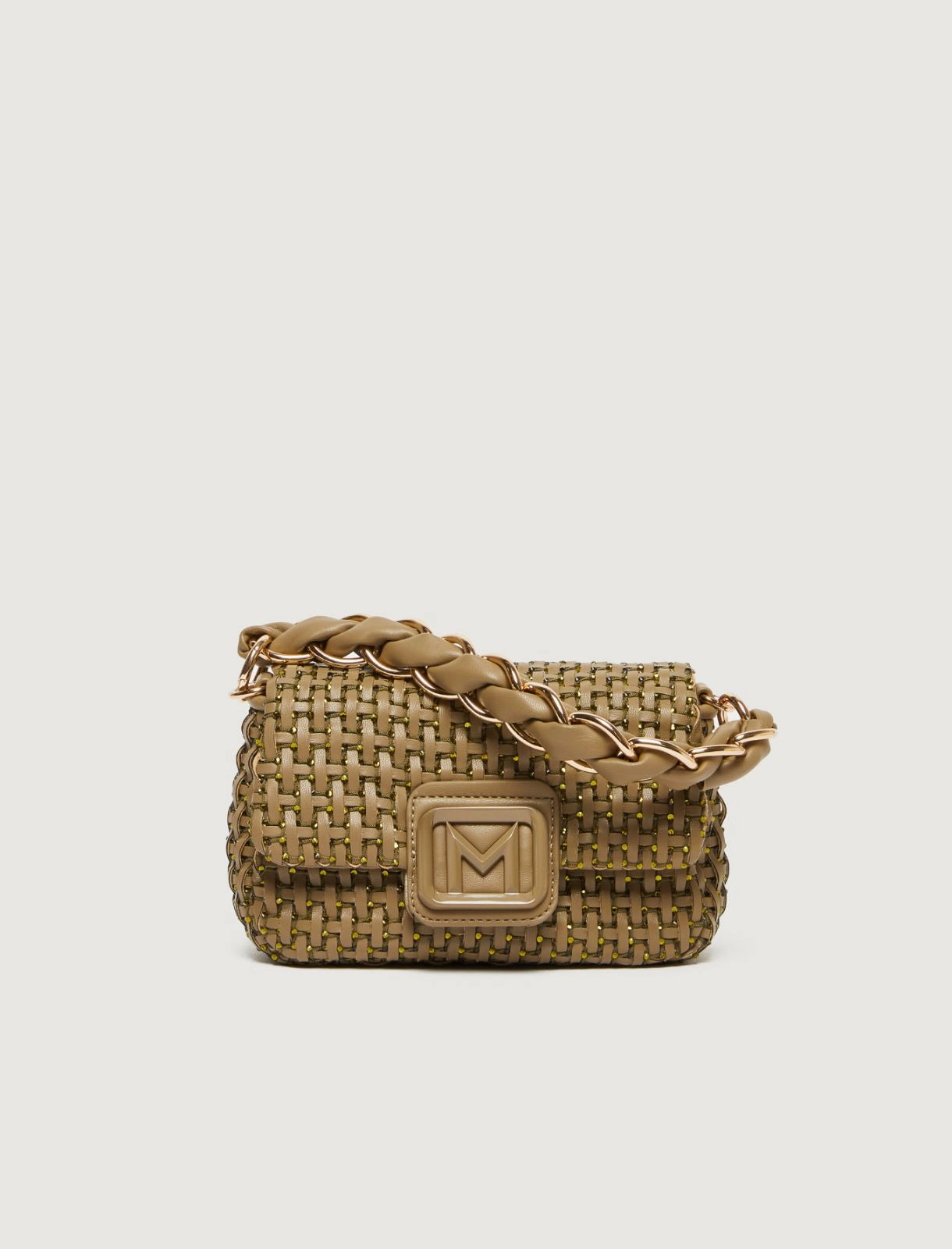LONTRA1 - Le Muse small woven bag with rhinestones