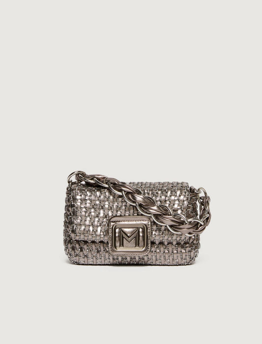 LONTRA1 - Le Muse small woven bag with rhinestones