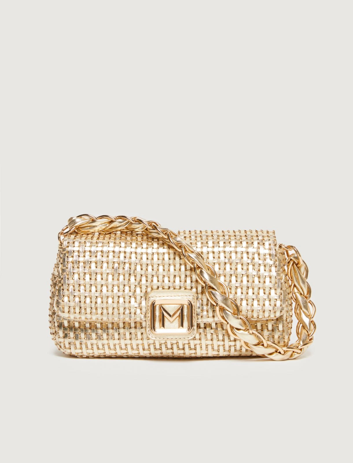 EMILY1 - Le Muse medium woven bag with rhinestones