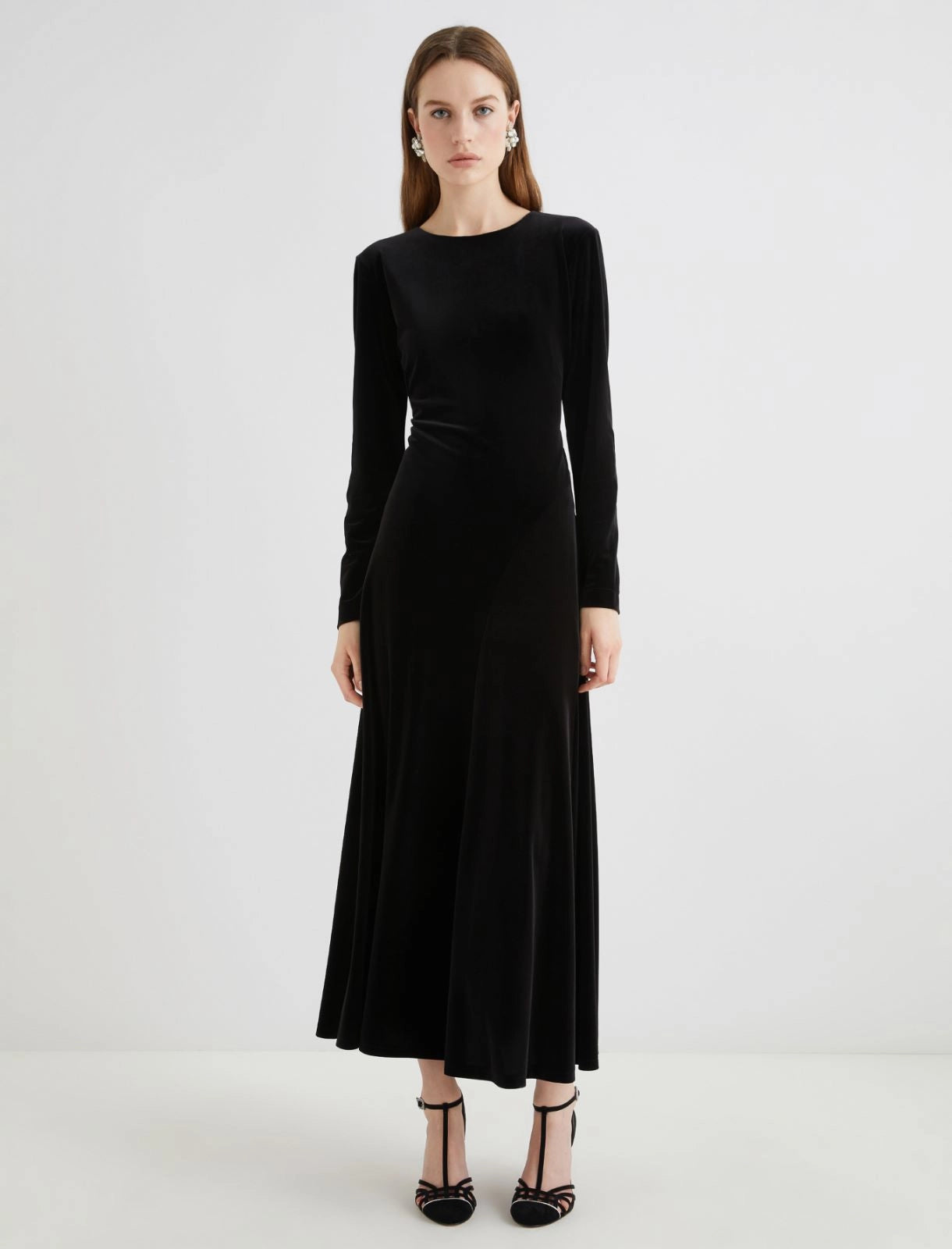 RICORSO - Long velvet backless dress