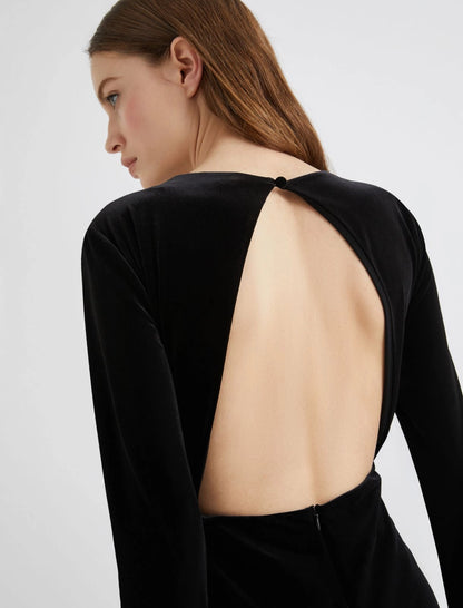 RICORSO - Long velvet backless dress