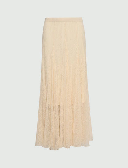 AVENUE - Lace jersey skirt