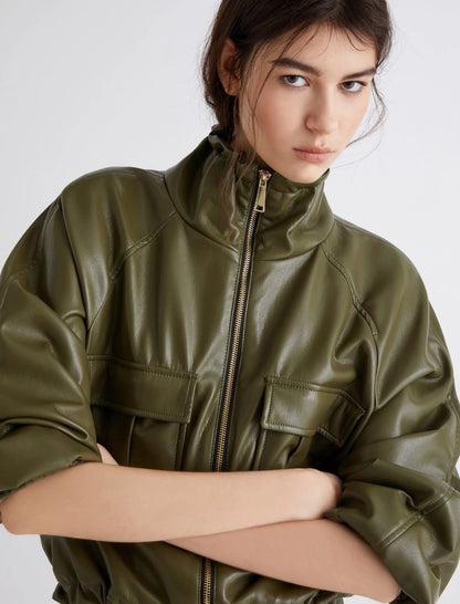 LORETTA - Coated jersey blouson jacket