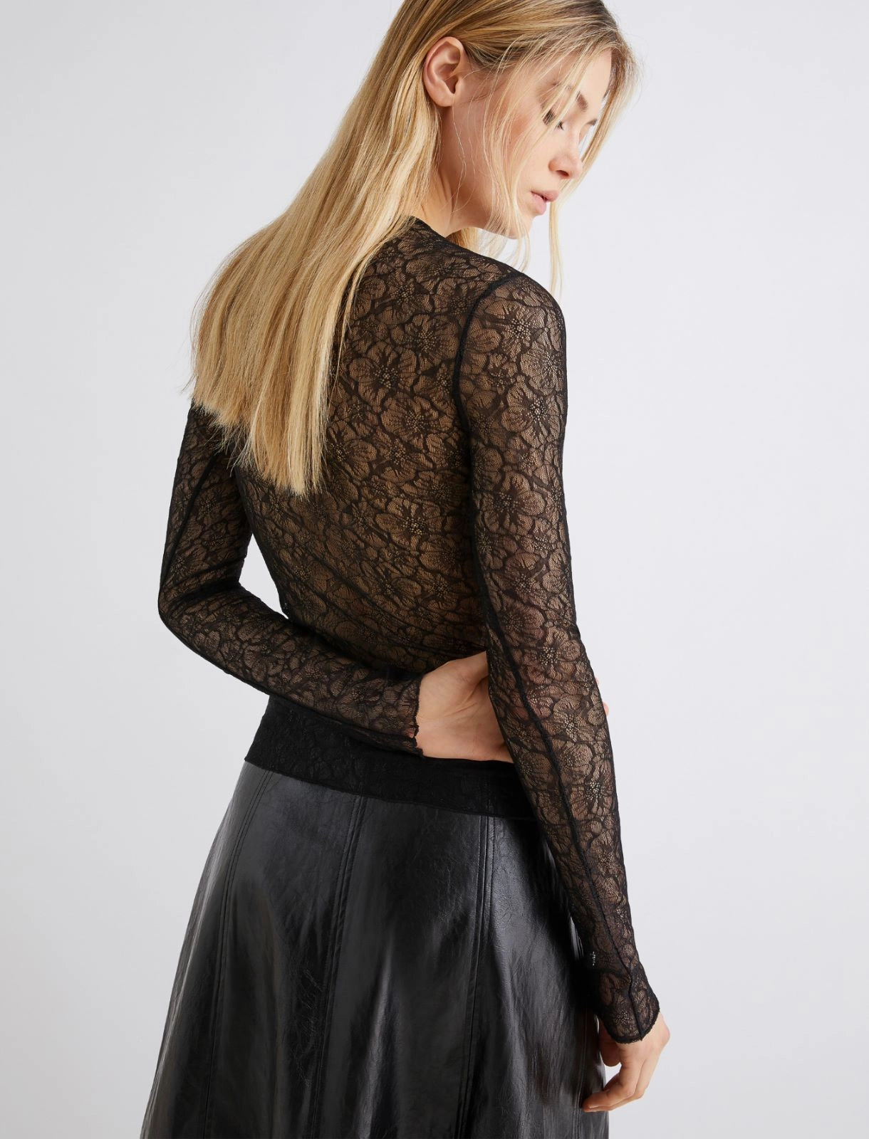 EBANO - Stretch lace T-shirt