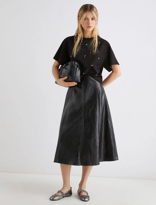 ARNALDO - Crystal-adorned cropped T-shirt