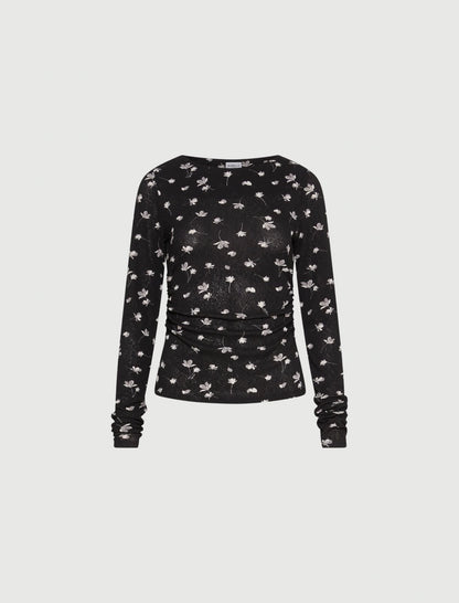 SIGMA - Printed tulle jersey T-shirt