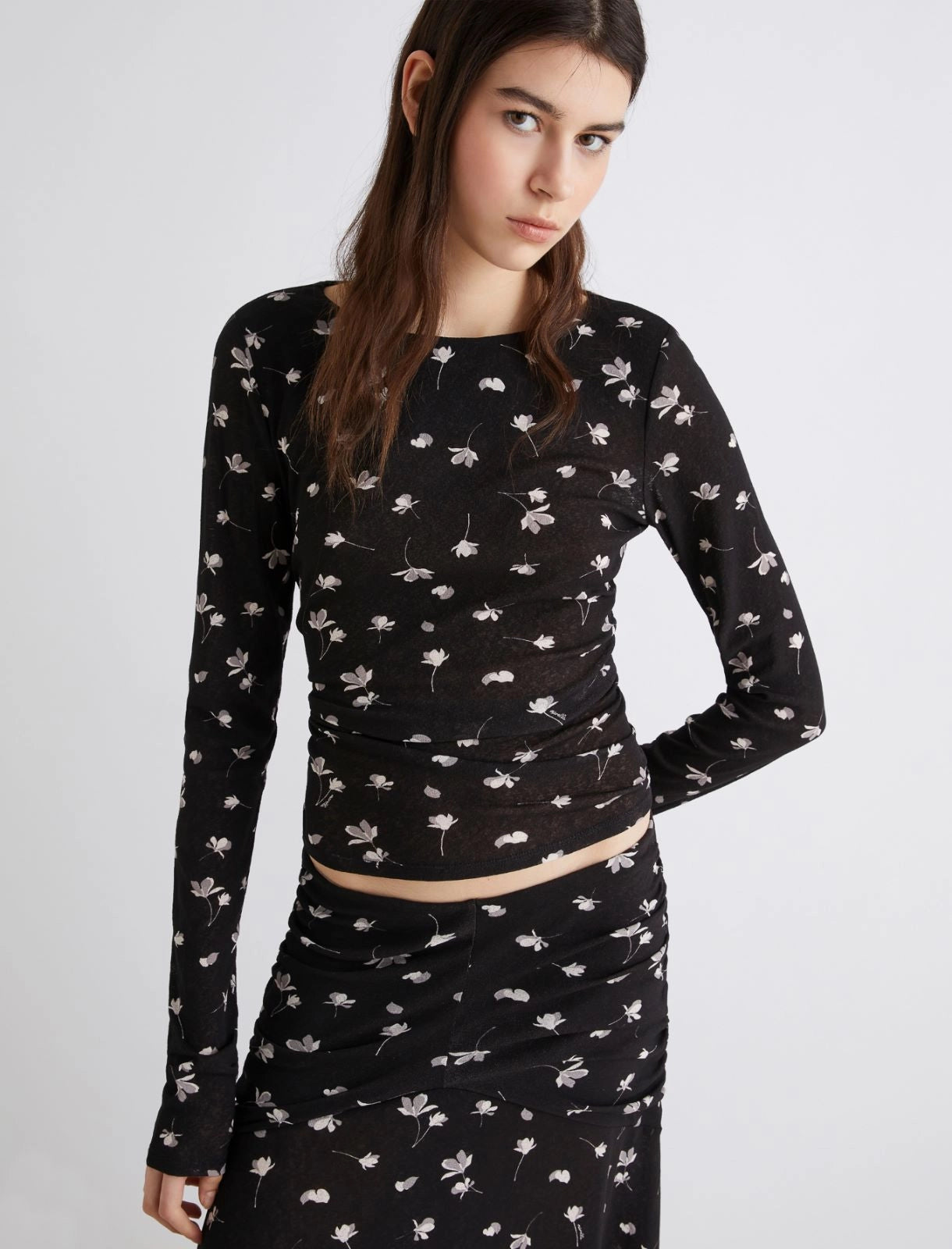 SIGMA - Printed tulle jersey T-shirt