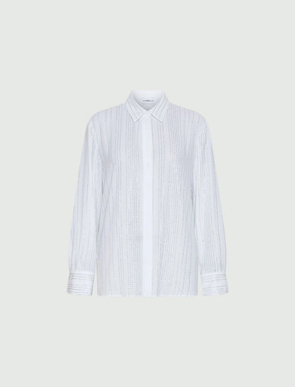 BE - Rhinestone-adorned georgette shirt