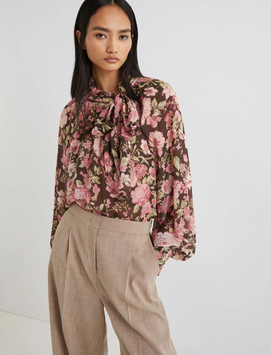 TIMORE - Georgette blouse with neckerchief