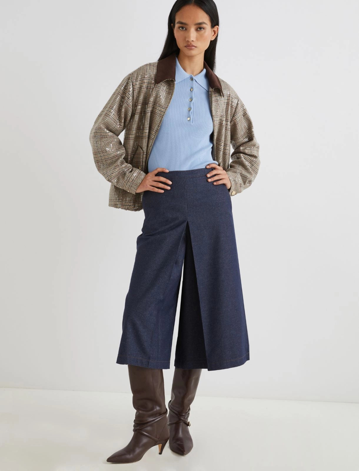 IBIS - High-waisted stretch cotton culottes
