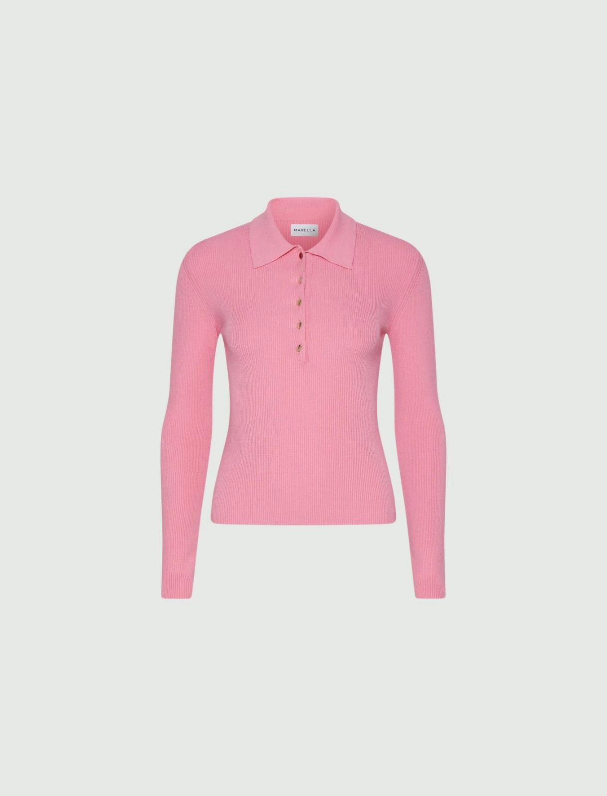 ABELIA - Slim-fit knitted polo shirt