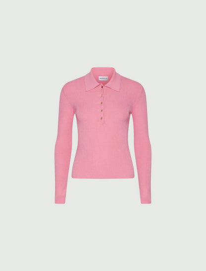 ABELIA - Slim-fit knitted polo shirt