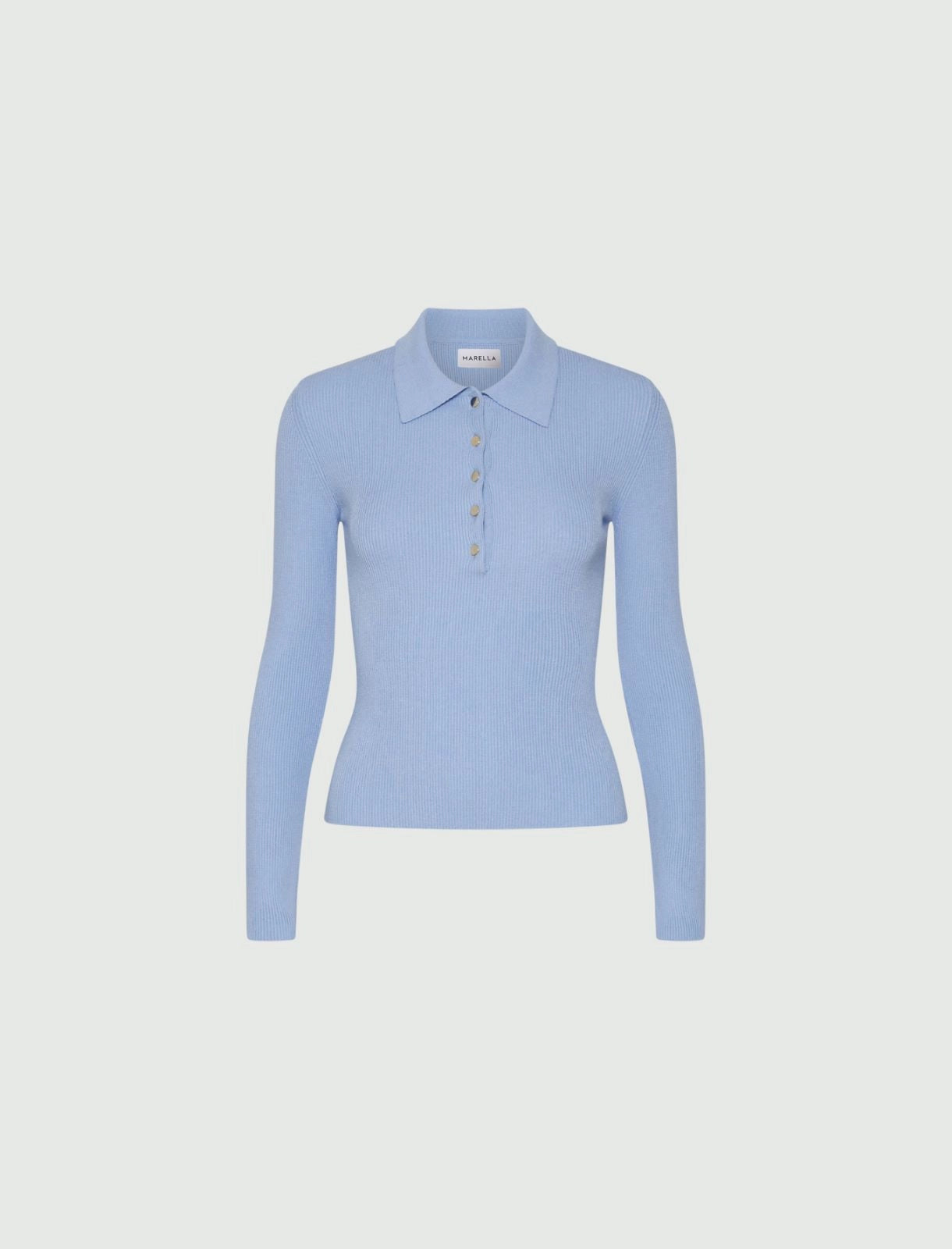 ABELIA - Slim-fit knitted polo shirt