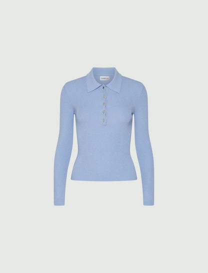 ABELIA - Slim-fit knitted polo shirt