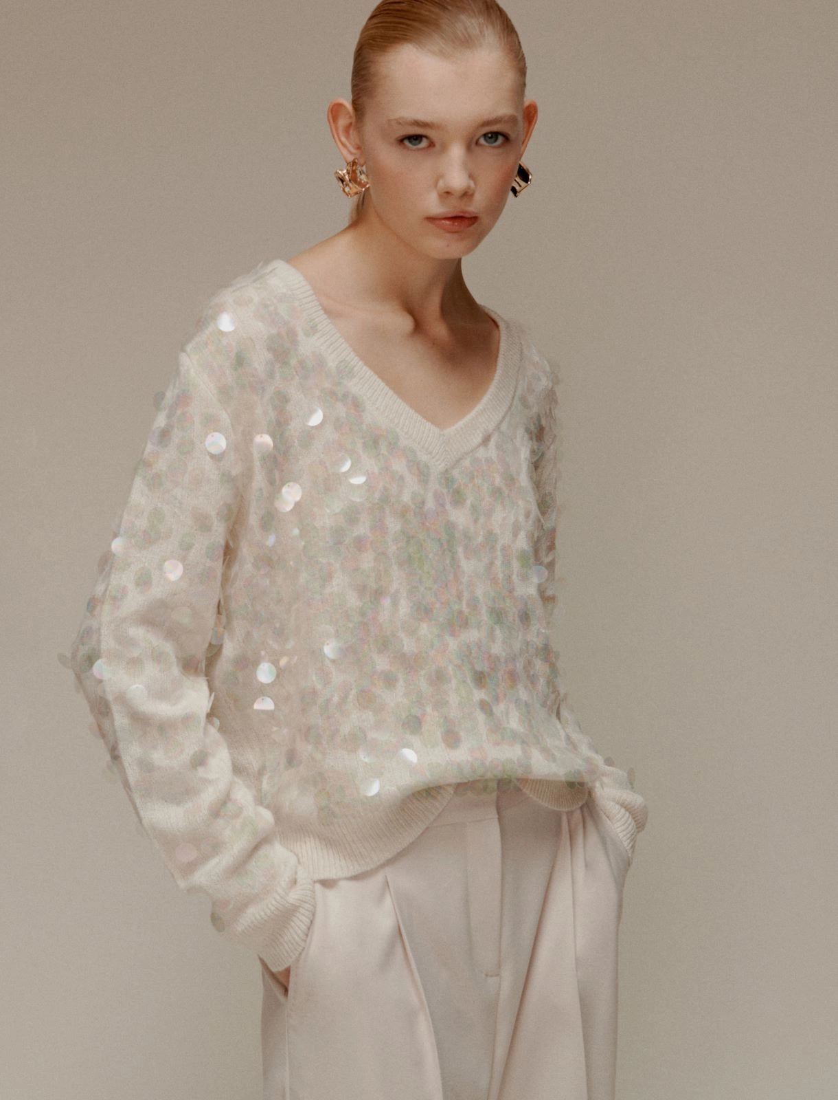 LEONE - Maxi-sequin sweater