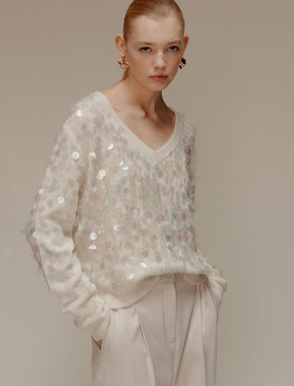 LEONE - Maxi-sequin sweater