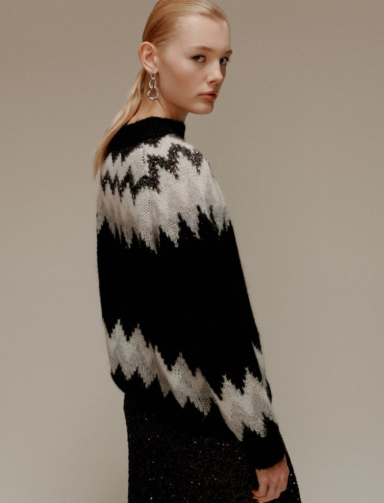 LORENZA - Jacquard mohair-blend sweater