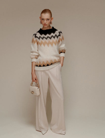 LORENZA - Jacquard mohair-blend sweater