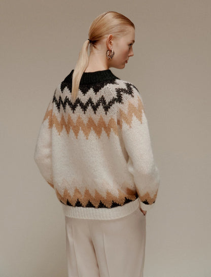 LORENZA - Jacquard mohair-blend sweater
