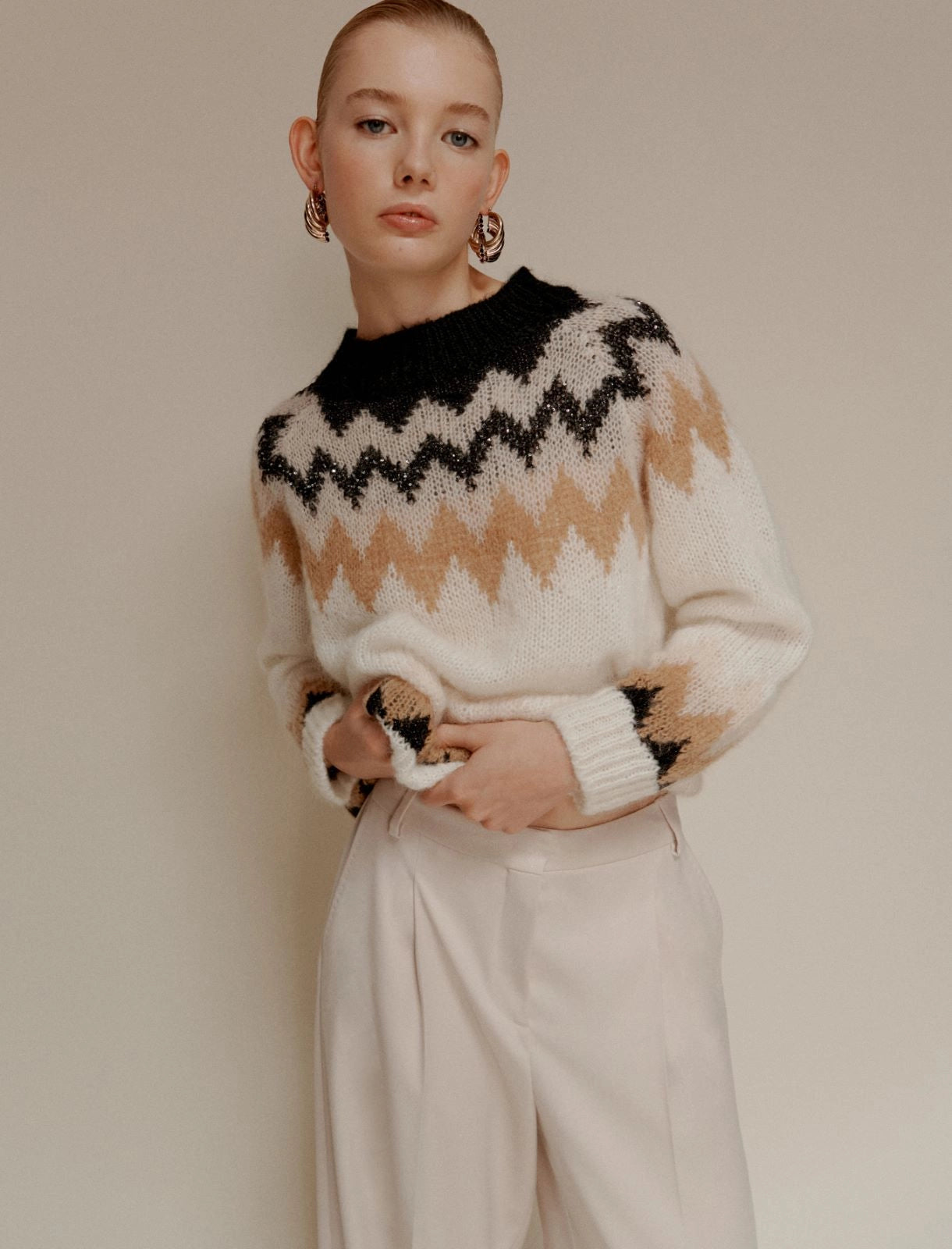 LORENZA - Jacquard mohair-blend sweater
