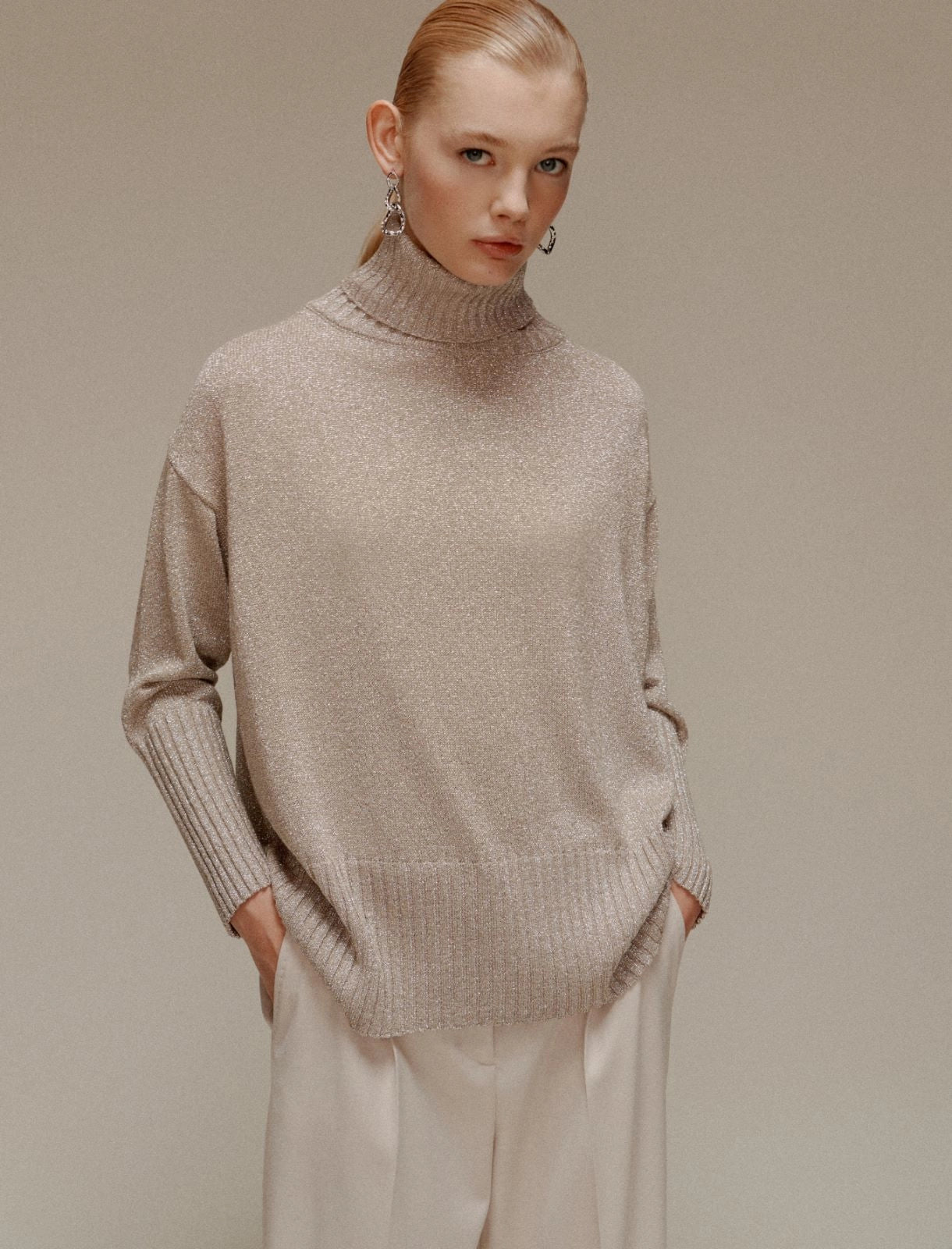 PACCHIA - Lurex-embellished oversized sweater