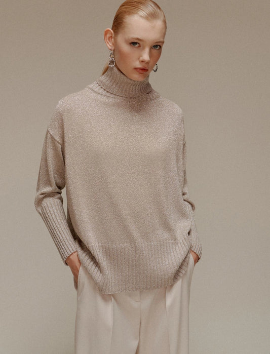 PACCHIA - Lurex-embellished oversized sweater