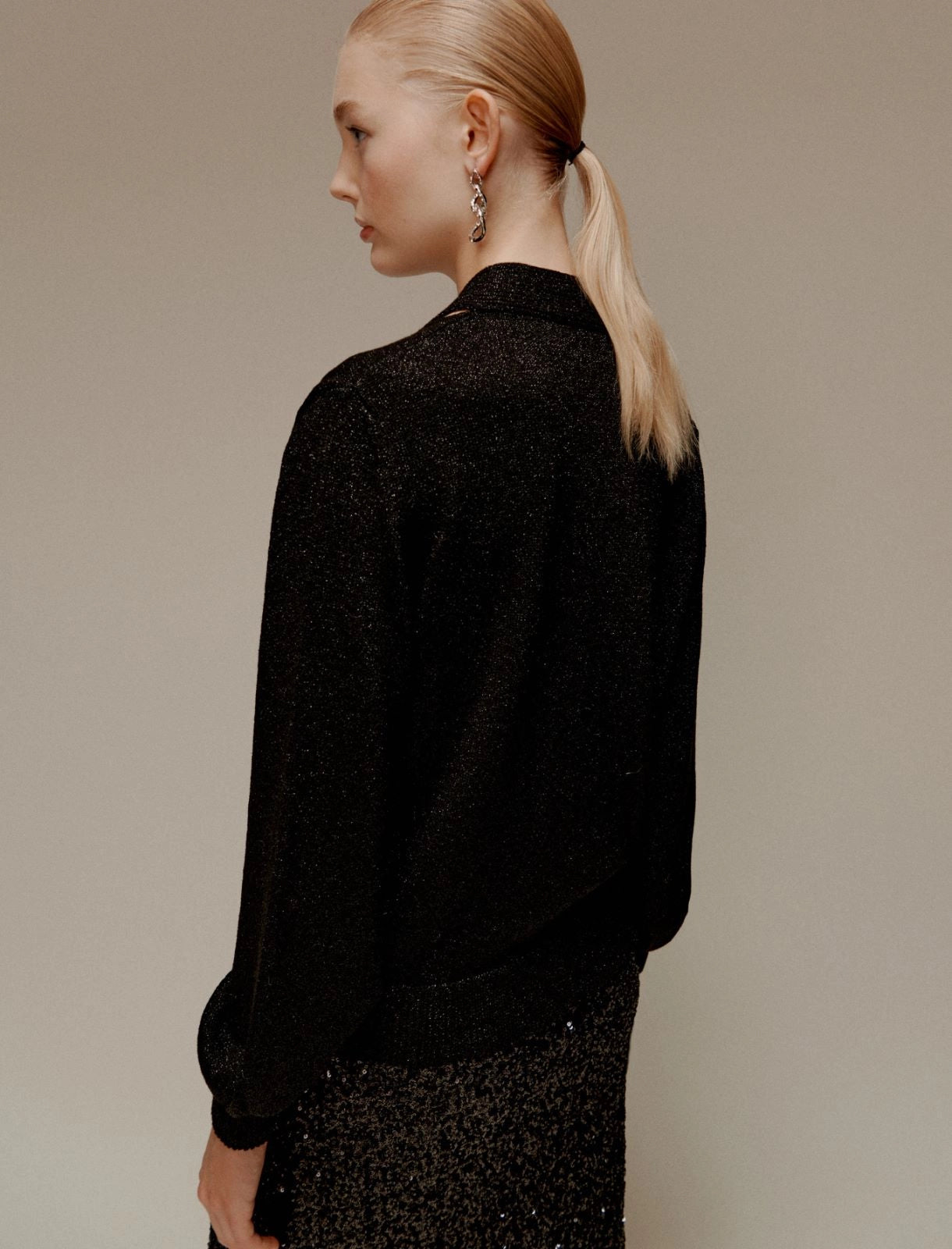 VIVACE - Lurex-adorned sweater with sash detail