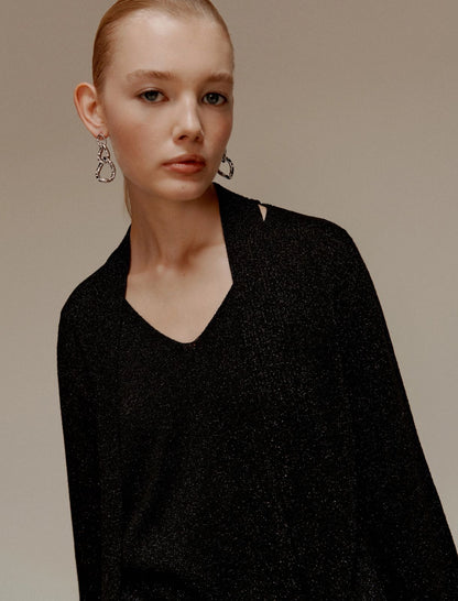 VIVACE - Lurex-adorned sweater with sash detail