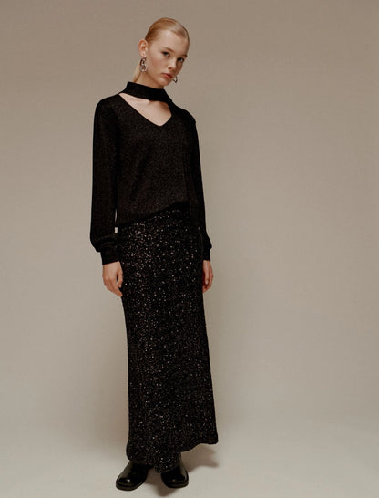 SALICE - Sequinned midi skirt
