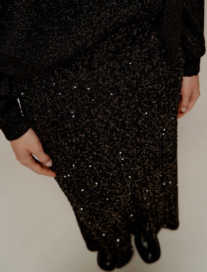 SALICE - Sequinned midi skirt
