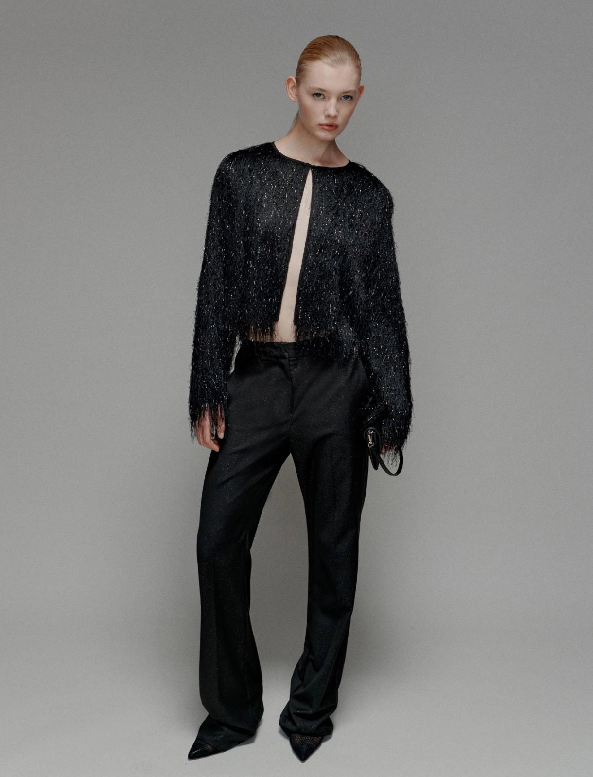 ISTRIA - Fringed jersey cardigan