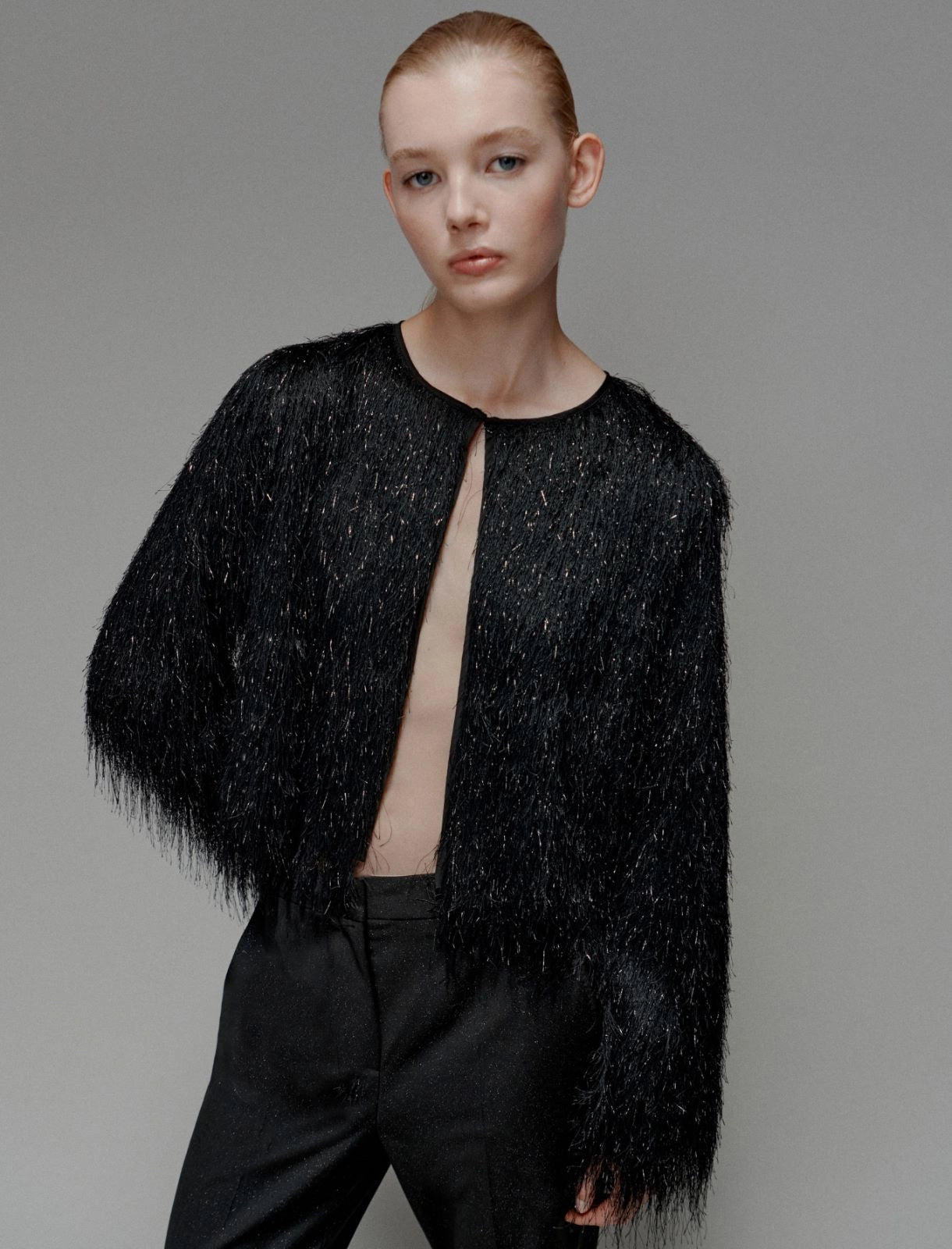 ISTRIA - Fringed jersey cardigan