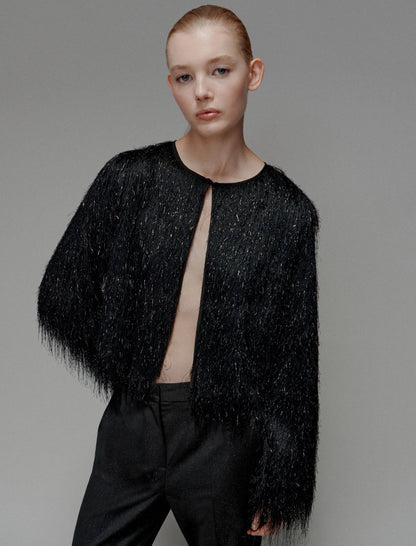 ISTRIA - Fringed jersey cardigan